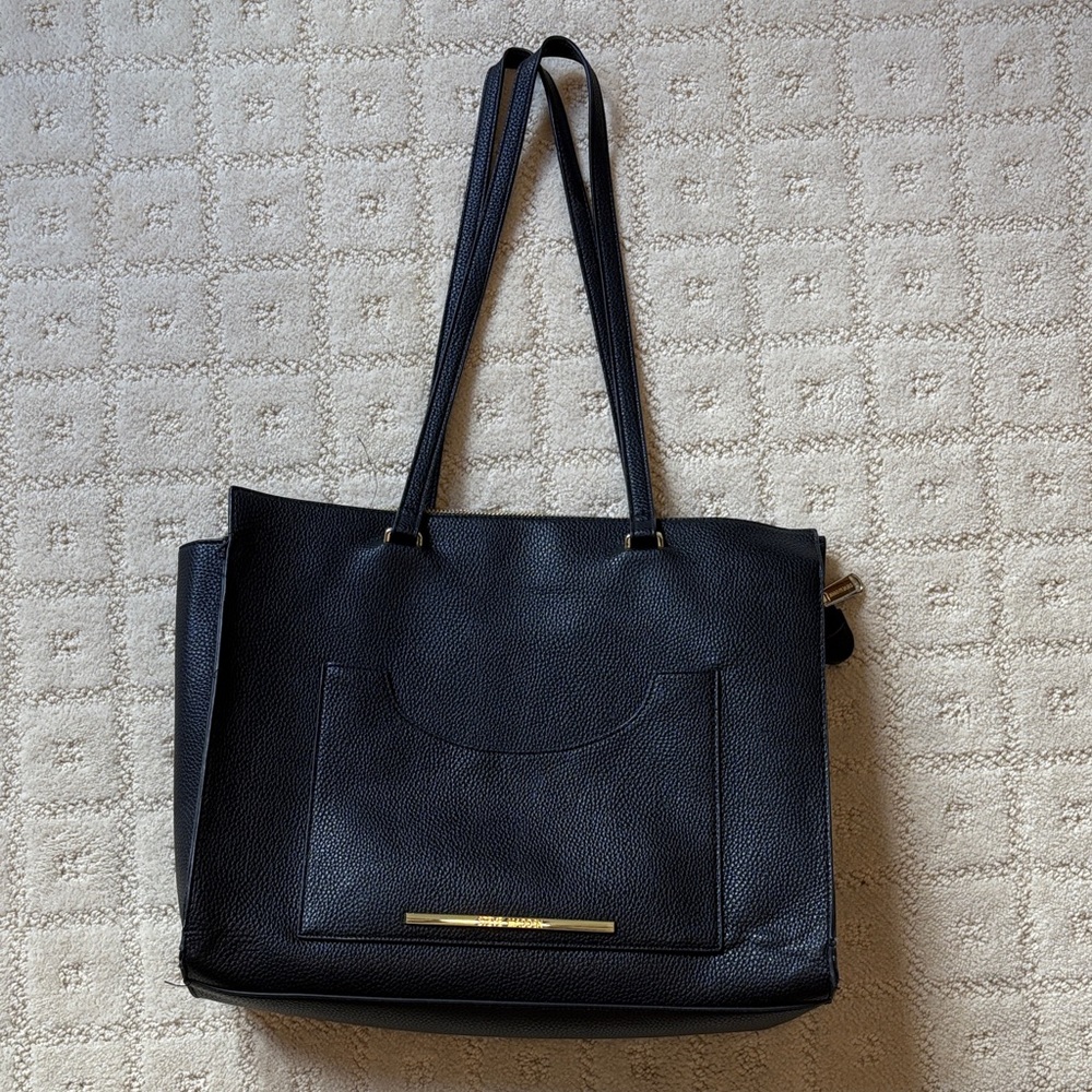 Steve Madden Black Textured Tote